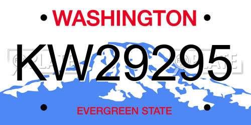 KW29295 Washington License Plate