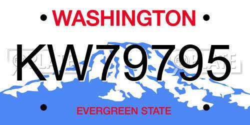 KW79795 Washington License Plate