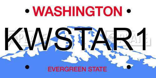 KWSTAR1 Washington License Plate