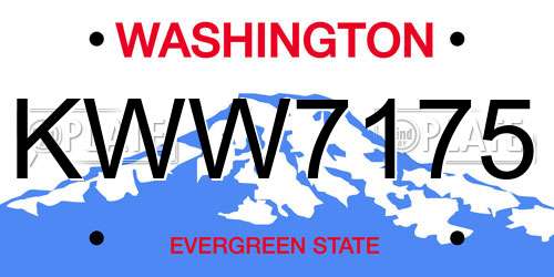 KWW7175 Washington License Plate