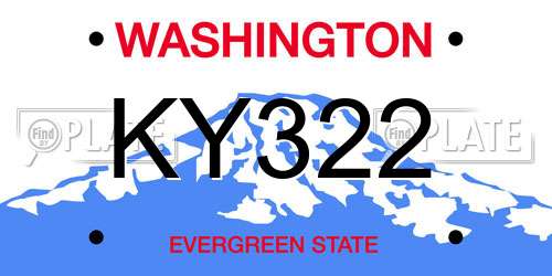 KY322 Washington License Plate
