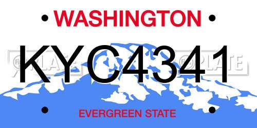 KYC4341 Washington License Plate