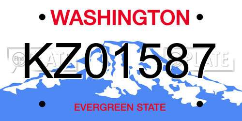 KZ01587 Washington License Plate
