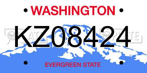 KZ08424 Washington License Plate