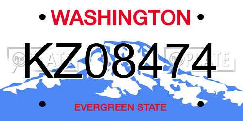 KZ08474 Washington License Plate