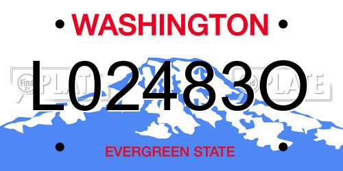 L02483O Washington License Plate