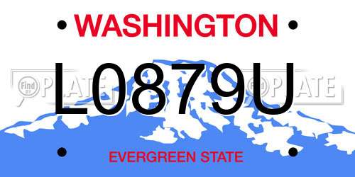 L0879U Washington License Plate