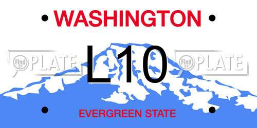 L10 Washington License Plate