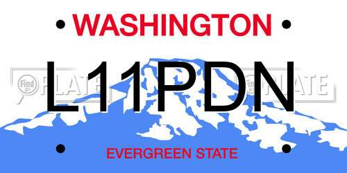 L11PDN Washington License Plate