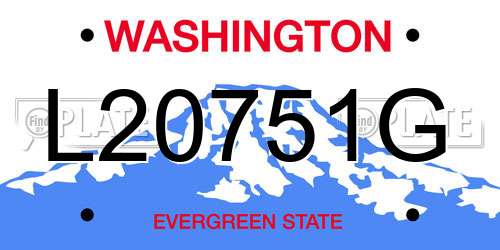 L20751G Washington License Plate