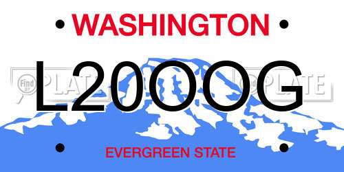 L20OOG Washington License Plate