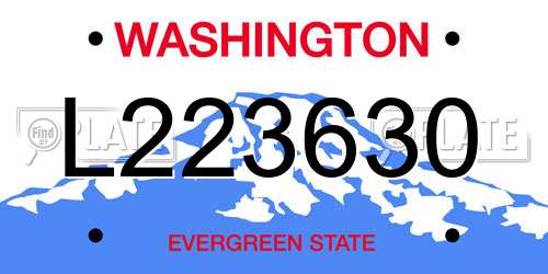 L223630 Washington License Plate