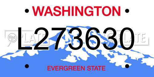 L273630 Washington License Plate
