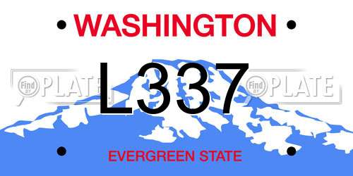 L337 Washington License Plate