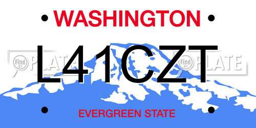 L41CZT Washington License Plate