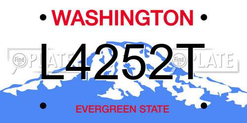 L4252T Washington License Plate