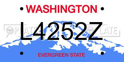 L4252Z Washington License Plate