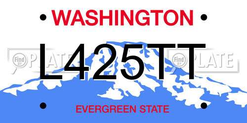 L425TT Washington License Plate