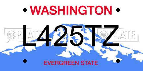 L425TZ Washington License Plate