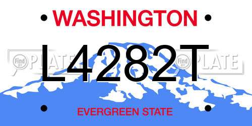 L4282T Washington License Plate