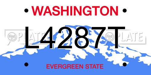 L4287T Washington License Plate