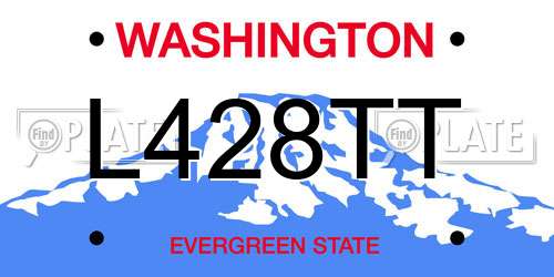 L428TT Washington License Plate