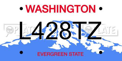 L428TZ Washington License Plate