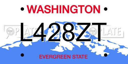 L428ZT Washington License Plate