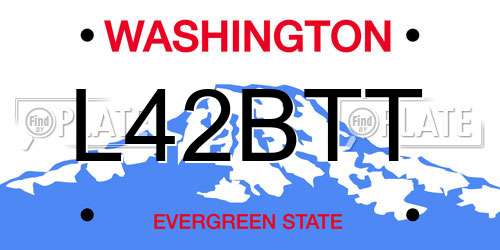 L42BTT Washington License Plate