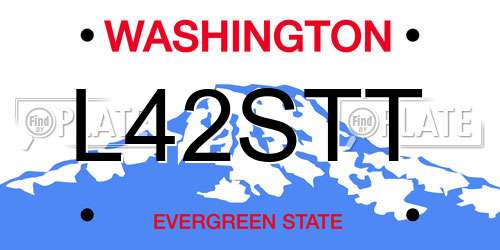 L42STT Washington License Plate