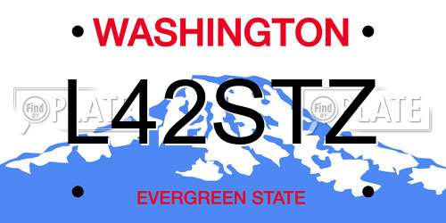 L42STZ Washington License Plate
