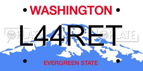 L44RET Washington License Plate