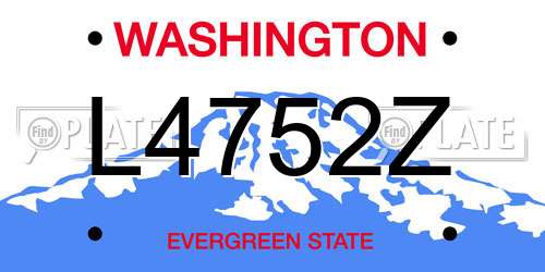 L4752Z Washington License Plate