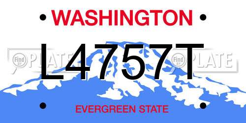 L4757T Washington License Plate