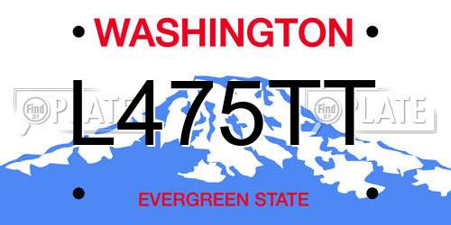 L475TT Washington License Plate