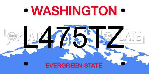 L475TZ Washington License Plate