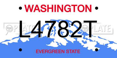 L4782T Washington License Plate