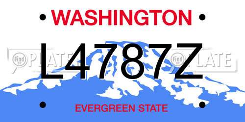 L4787Z Washington License Plate