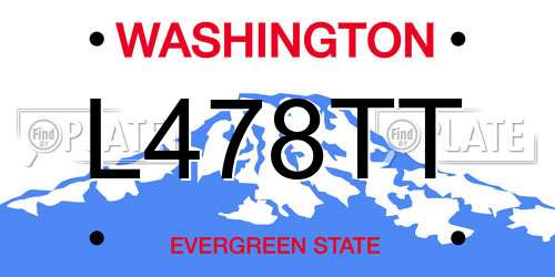 L478TT Washington License Plate