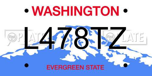L478TZ Washington License Plate