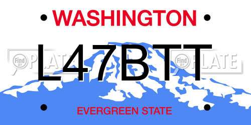 L47BTT Washington License Plate