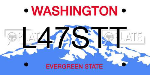 L47STT Washington License Plate