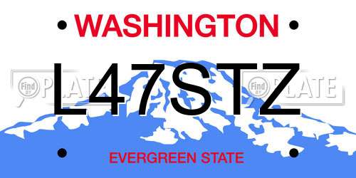L47STZ Washington License Plate