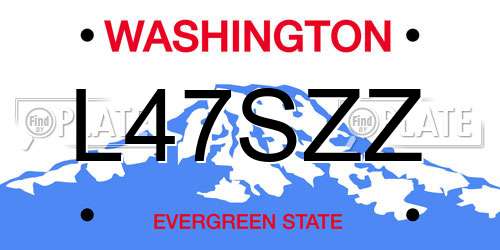 L47SZZ Washington License Plate