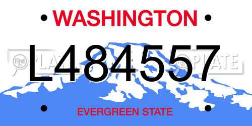 L484557 Washington License Plate