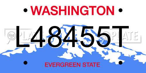 L48455T Washington License Plate