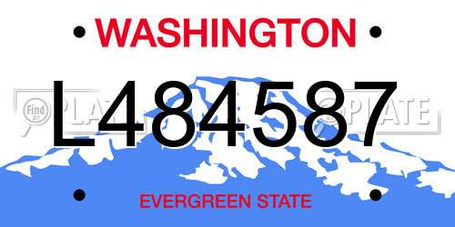 L484587 Washington License Plate