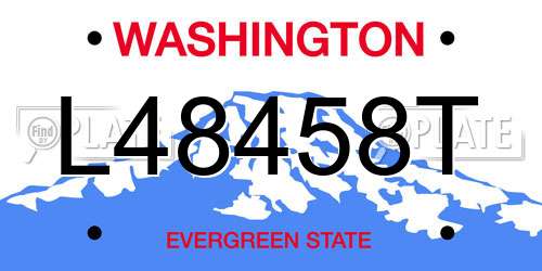 L48458T Washington License Plate