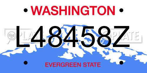 L48458Z Washington License Plate