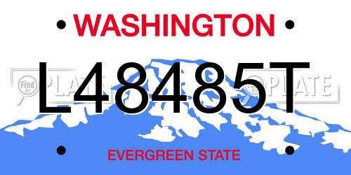 L48485T Washington License Plate